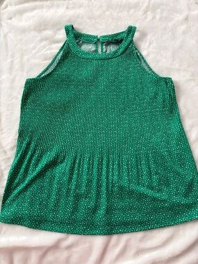 Adrianna Papell Emerald Green Sleeveless Halter Tank